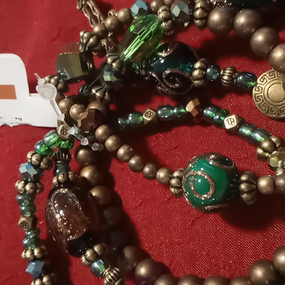 Bella Grace multi beaded bracelet set glass beads you are my angel bangle's - Picture 8 of 9